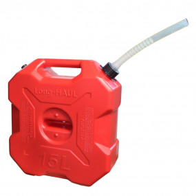 Canistră din plastic cu supapă de aerisire și furtun flexibil de turnare inclus, roșu, 15L, Emd4x4
