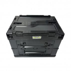 Cutie de depozitare pliabilă din plastic, negru, stivuibilă, 28L Emd4x4