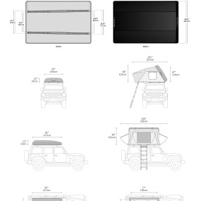 Cort de plafon iKamper SKYCAMP 3.0 Negru Mat