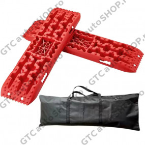 Traverse recuperare 104cm, cu suport Hi-Lift, culoare rosu – set doua bucati + geanta transport