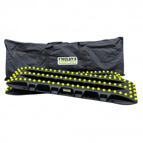 Set rampe de tracțiune negre 104 x 28 cm cu ornamente verzi, cu husă, EMD4x4