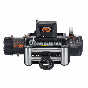 Troliu electric auto EMD Winch 12000lbs (5443kg), 12V, cablu otel, 26m, raport 265:1
