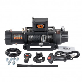 Troliu electric auto EMD Winch 13000lbs (5897kg), 12V, plasmă (cablu) sintetic 26 m x 9.5 mm, raport 173:1