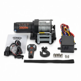 Troliu electric EMD Winch 3000lbs (1361kg), 12V, cablu otel 13m, raport 153:1